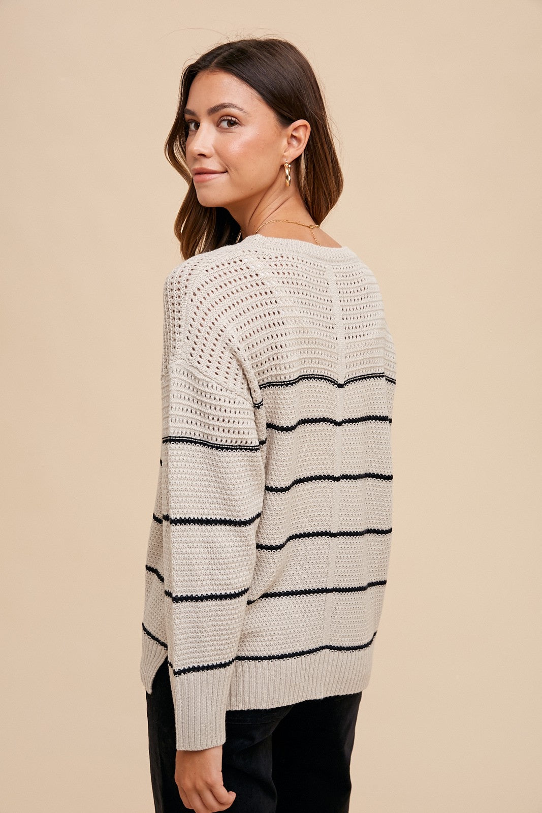 Latte Striped Sweater 