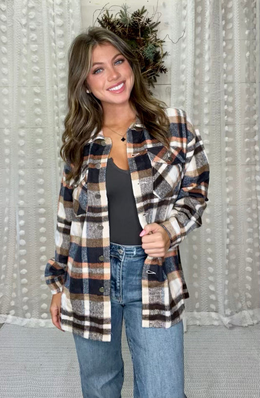 On the Way Plaid Shirt ( Plus Size Available)