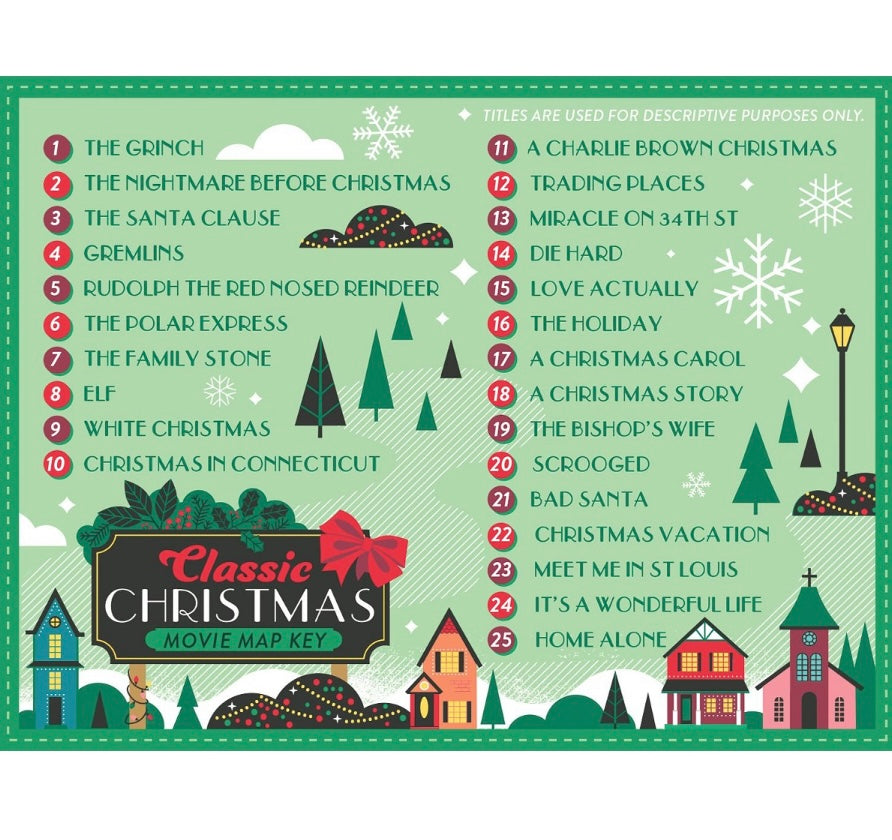Classic Christmas Movie Map Puzzle | 500 Piece