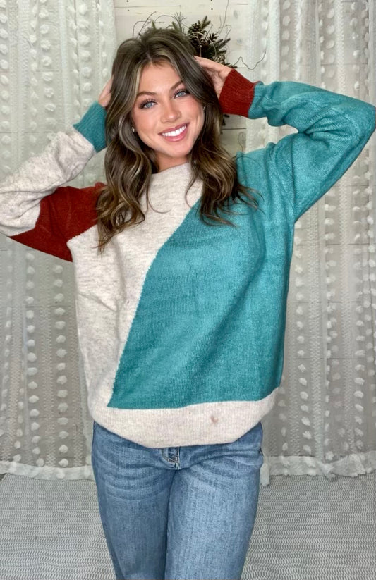 Above the Rest Color Block Sweater
