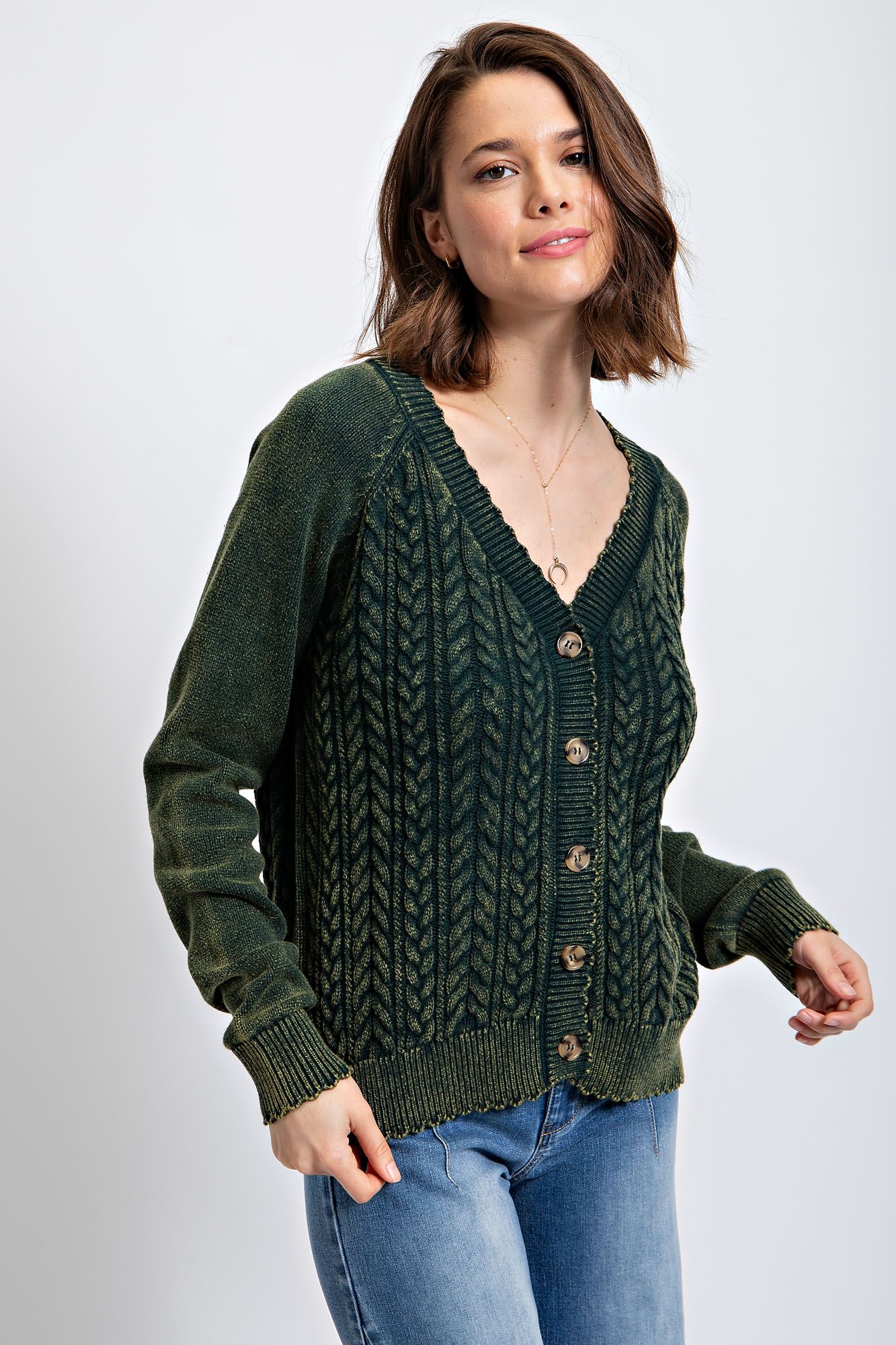 Spruce Green Sweater Cardigan 