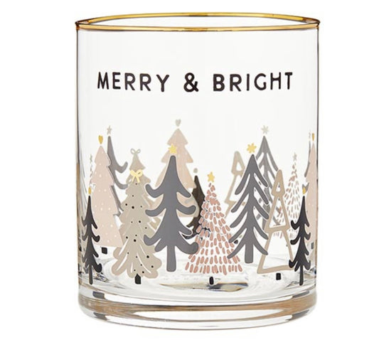 Merry & Bright | Gold Rimmed Rocks Glass