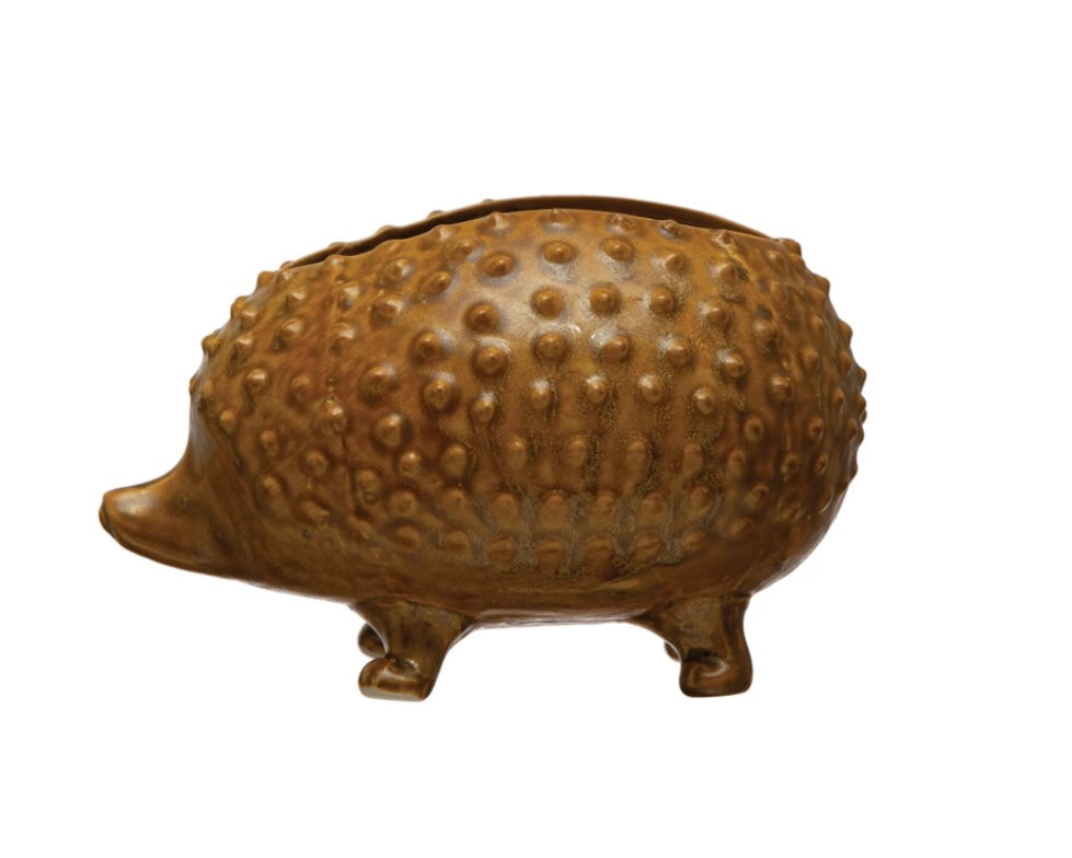 Stoneware Hedgehog Planter