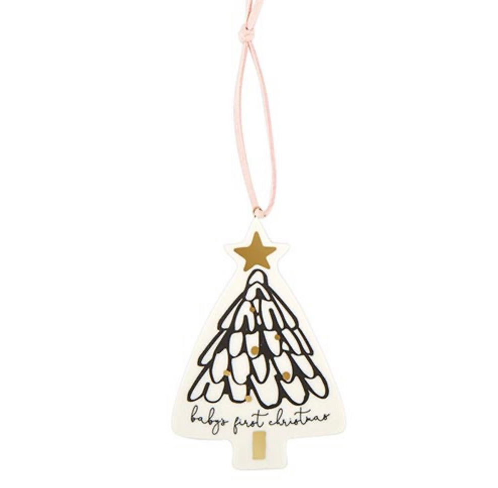 Baby’s First Christmas Ornament - Tree Pink