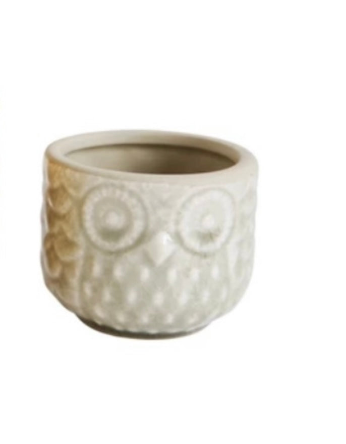 Decorative Stoneware Owl Pots (Small)