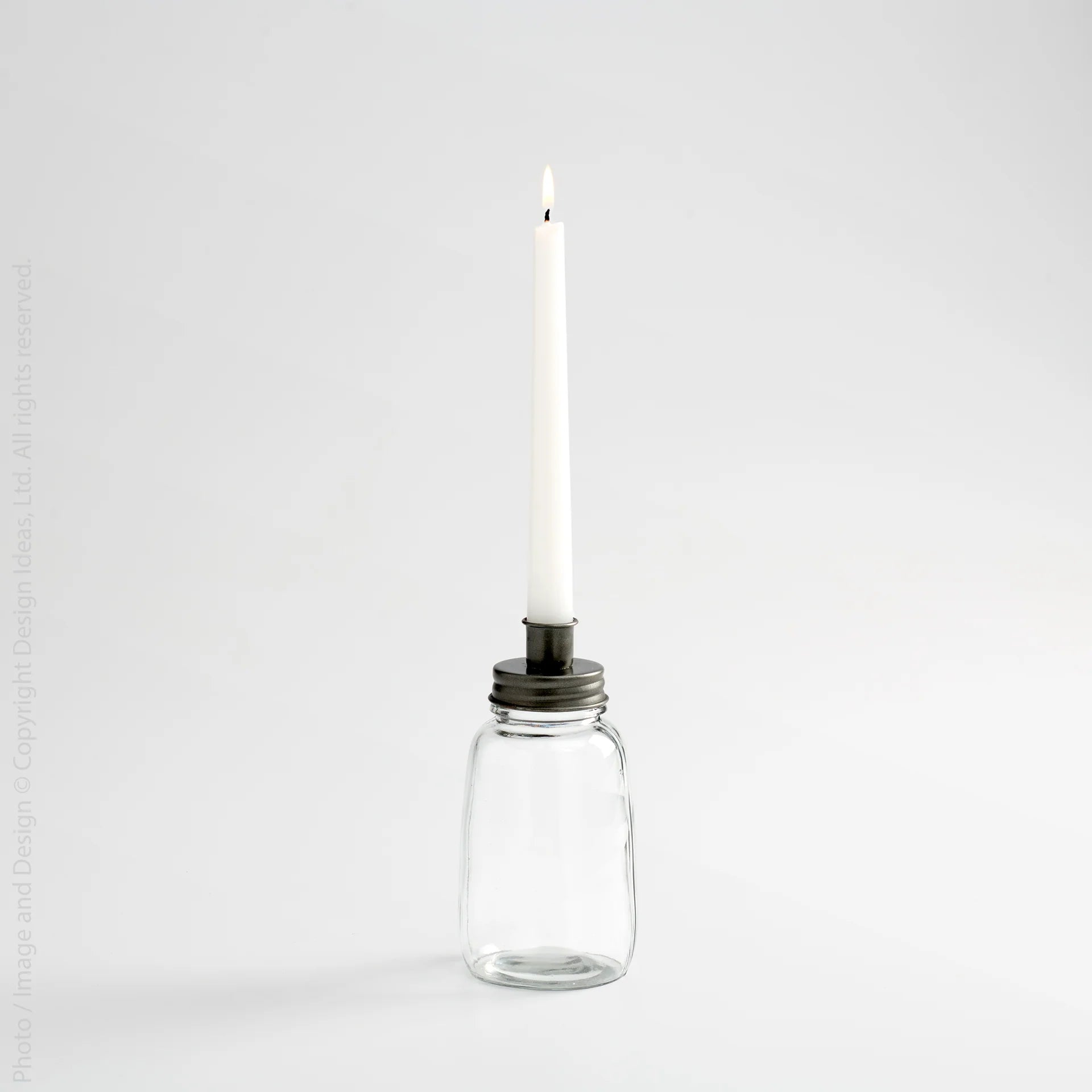 Glass and Metal Candleholder 