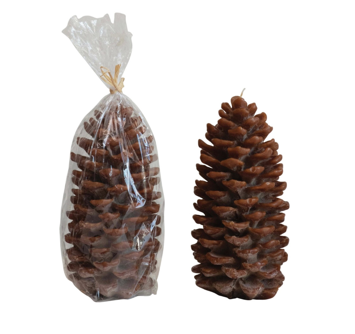 Unscented Pinecone Shaped Candle ( Multiple Sizes) 
