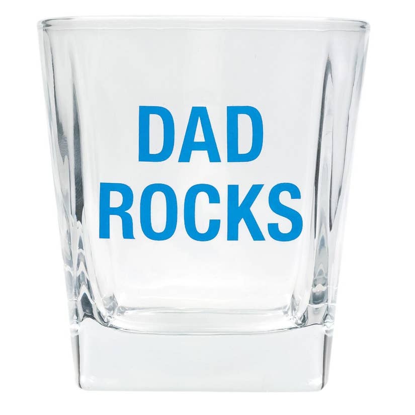Dad Rocks Rock Glass