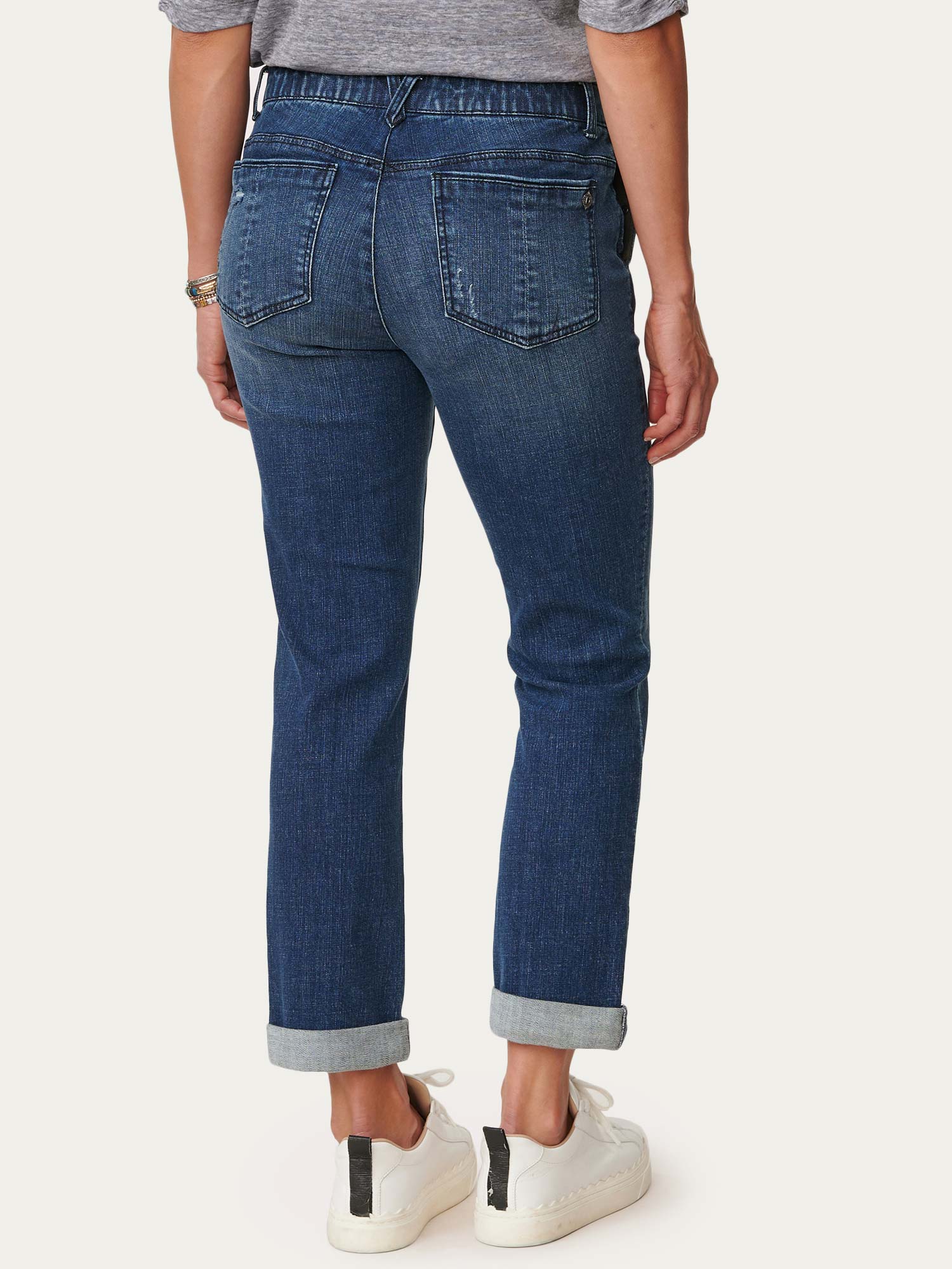 "Ab"solution® Blue Denim Side Entry Pocket Girlfriend Democracy Jeans