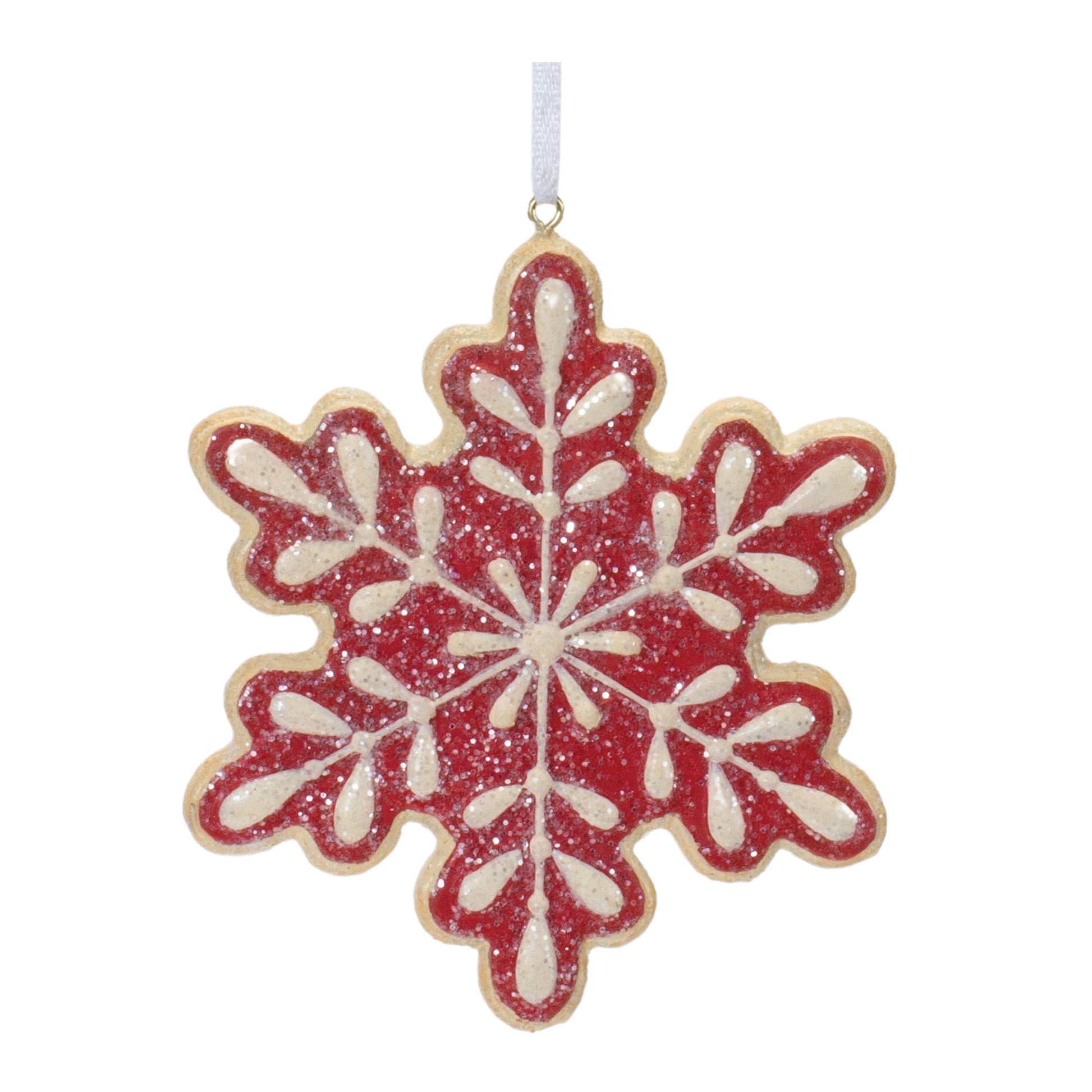 Gingerbread Snowflake Ornament (Red)