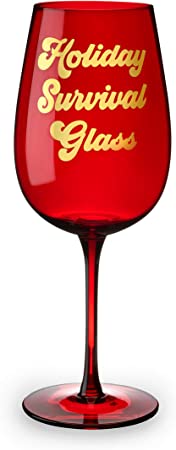 Large Holiday Survival Wine Glass
