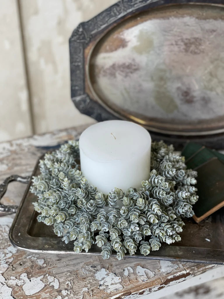 Frost Gleam Hops Candle Ring | 10"