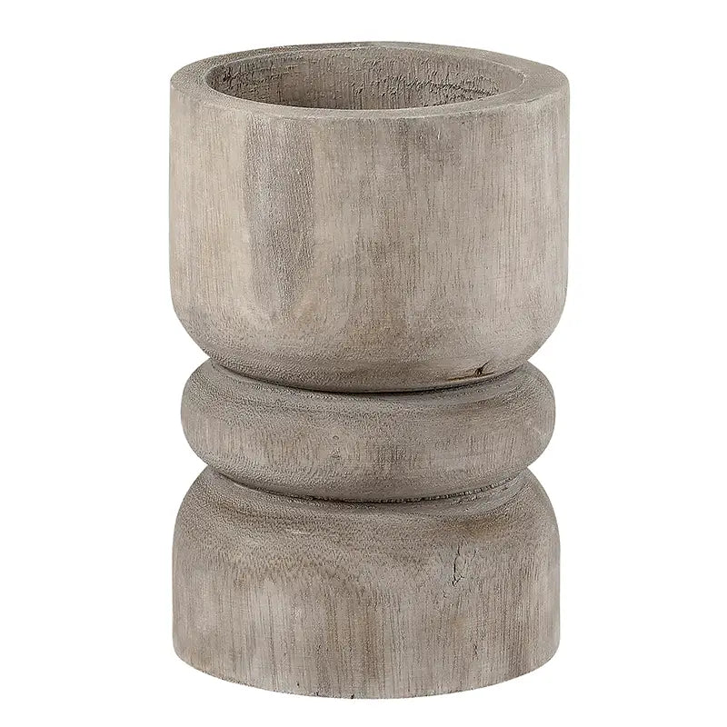 Succulent Pillar - Grey Paulownia Wood