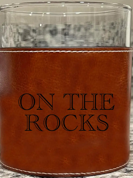 On the Rocks Faux Leather Rocks Glass