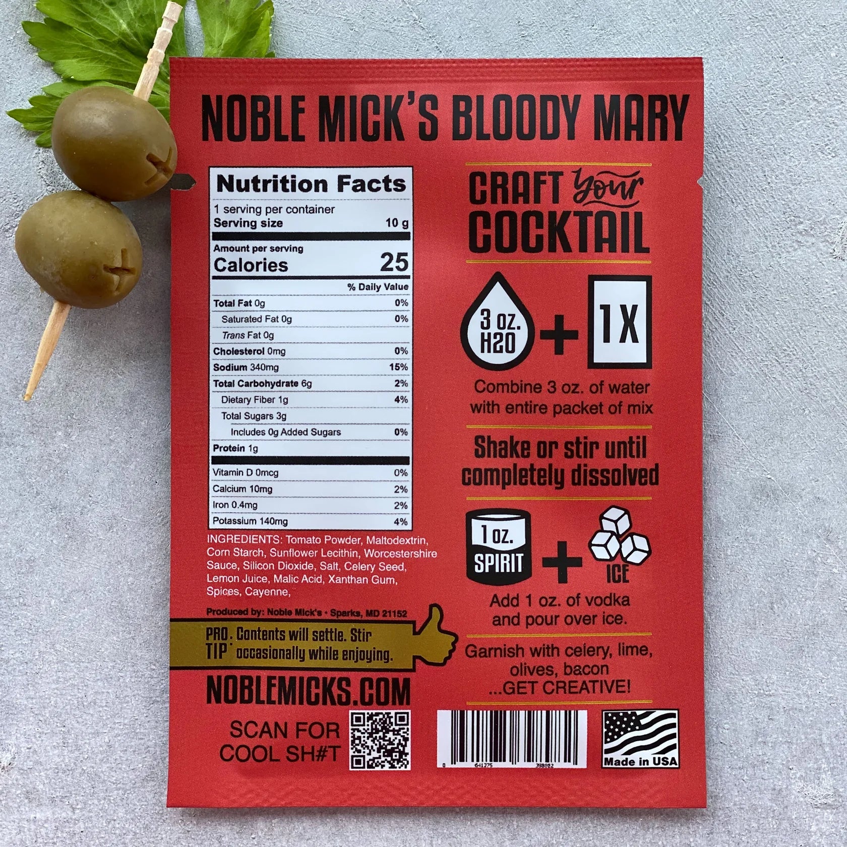 Noble Mick’s Single Serve Craft Cocktail- Bloody Mary