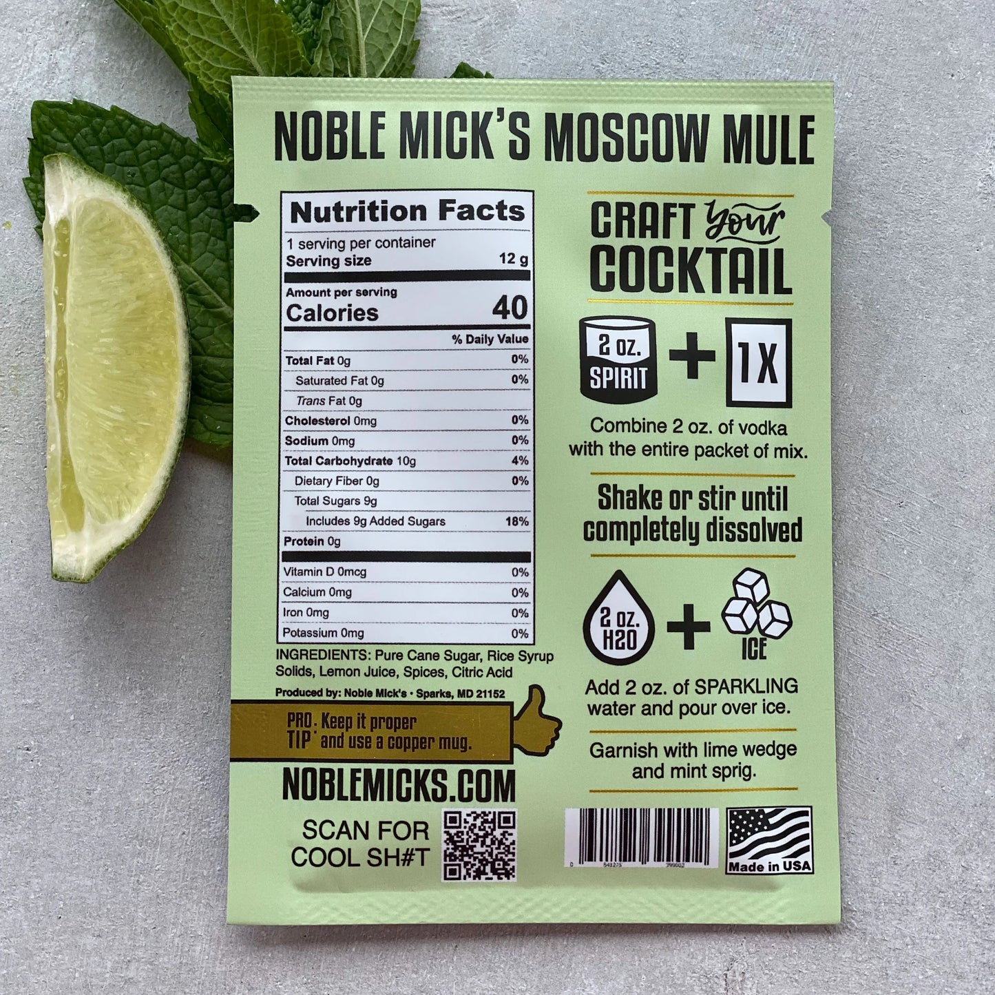 Noble Mick’s Single Serve Craft Cocktail- Moscow Mule