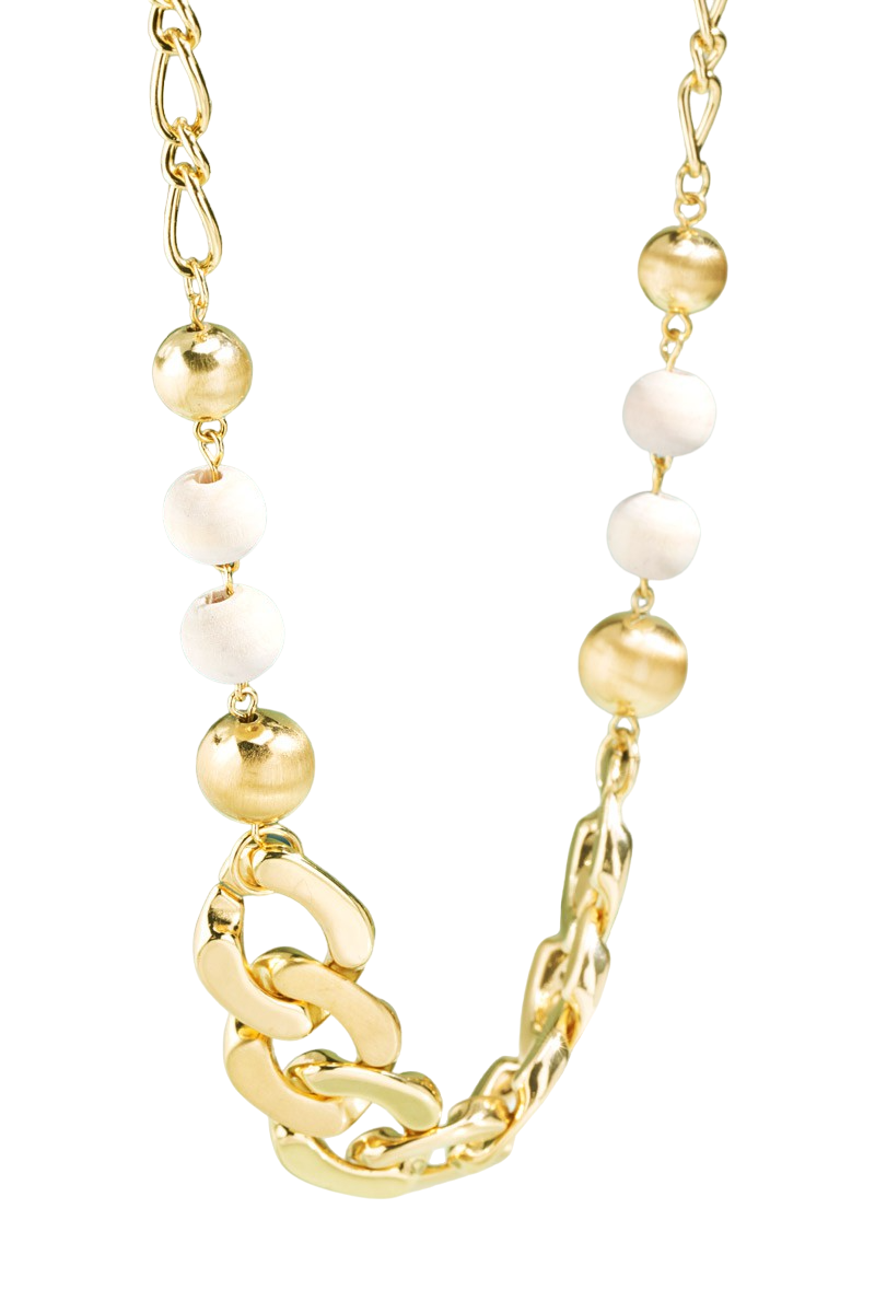 Statement Linked Chain Necklace- Ivory