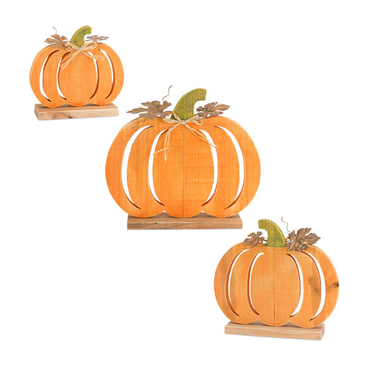 Orange Wooden Pumpkin Cut Outs (Multiple Sizes) 