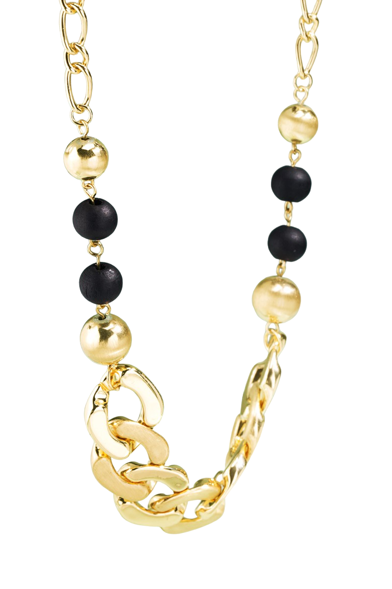 Statement Linked Chain Necklace- Black