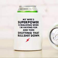 Wife's Superpower Extra Thick Can Koozie